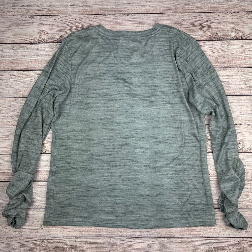 The Original MUK LUKS Gray Ruched Long Sleeve Top - Picture 2 of 3